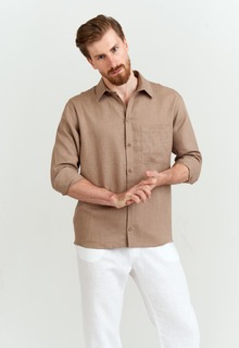 Рубашка мужская TIS 23-11 коричневая 48 RU