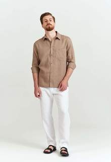 Рубашка мужская TIS 23-11 коричневая 52 RU