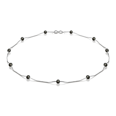 Колье из серебра 38 см DeFleur 54007S2, жемчуг культивированный
