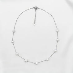 Ожерелье из серебра 27 см SIB2, жемчуг искусственный No Brand