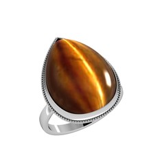 Кольцо из серебра р.20,5 ПРИВОЛЖСКИЙ ЮВЕЛИР 261630-TG, тигровый глаз