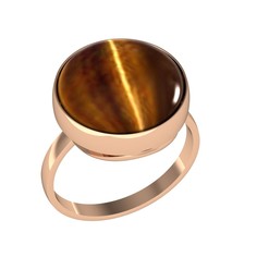 Кольцо из серебра р.19 ПРИВОЛЖСКИЙ ЮВЕЛИР 272880-TG, тигровый глаз