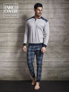 Пижама мужская Enrico Coveri EP2126 Grigio разноцветная XL