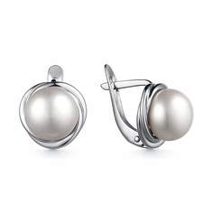 Серьги из серебра DeFleur 28008S1, жемчуг культивированный