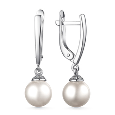 Серьги из серебра DeFleur 28003S1, жемчуг культивированный