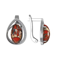Серьги из серебра ПРИВОЛЖСКИЙ ЮВЕЛИР 351548-FA11YS, яшма