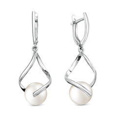 Серьги из серебра DeFleur 52339S1, жемчуг культивированный