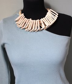 Колье из текстиля 45 см Fashion Jewerly 145, дерево