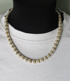 Ожерелье из бижутерного сплава 45 см Fashion Jewerly 198, бусины/стразы
