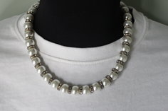 Ожерелье из бижутерного сплава 45 см Fashion Jewerly 199, бусины/стразы