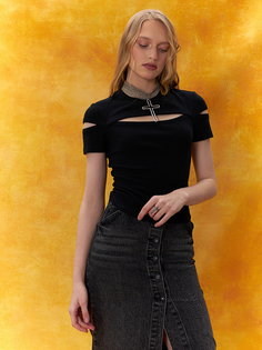 Футболка женская ALZA CH0016 черная 44 RU