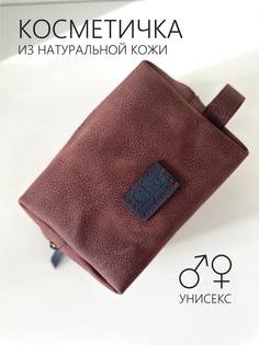 Косметичка унисекс Che handmade Jes винная с тиснением, 12х16х8 см