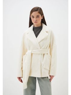 Шуба женская Louren Wilton 2122 белая 44 RU