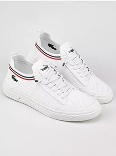 Кеды унисекс Лакост вайт белые 40 RU No Brand