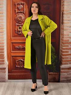 Пальто женское DARKWIN DARK9765 зеленое 60-62 RU