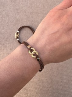 Резинка женская 000003 золотистая/коричневая, 2 шт No Brand