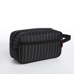 Косметичка унисекс Полоска черная, 14х8.5х25 см No Brand