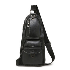 Сумка-слинг мужская Morento 1941 черная, 38х18х4,5 см