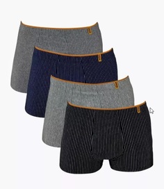 Комплект трусов мужских DARION_STRIPEx4 серых, синих, черных 2XL, 4 шт. No Brand