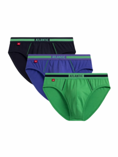 Комплект трусов мужских Atlantic 3MP-159 зеленых, синих, фиолетовых S, 3 шт.