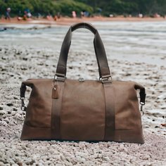 Дорожная сумка унисекс Capri STN-20787 коричневая, 18x50x30 см