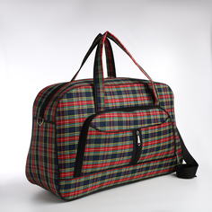 Дорожная сумка унисекс Convenience-33 красная/зеленая, 53,5х19х33 см No Brand