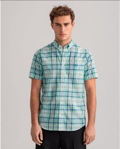 Рубашка мужская GANT 3020371 зеленая M