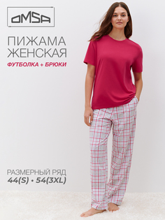 Пижама женская Omsa 0226D красная 3XL