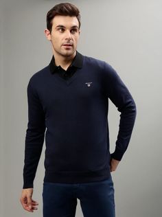 Пуловер мужской GANT 8030552 синий 3XL