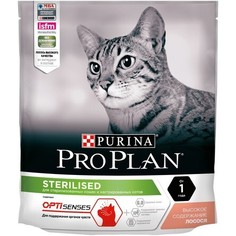 Сухой корм для кошек Pro Plan Sterilised, для стерилизованных, с лососем, 400г