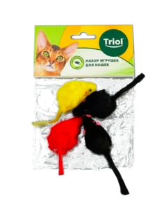 Игрушка для кошек Triol Мышь цветная 5 см, 2 упаковки по 4 шт