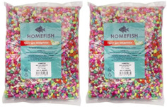 Грунт для аквариума Homefish цветной микс, 2-4 мм, 1 кг, 2 шт