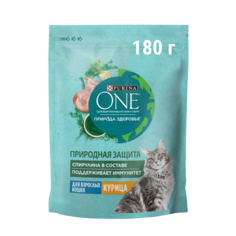 Сухой корм для кошек Purina ONE Природа Здоровья со спирулиной, курица, 180 г