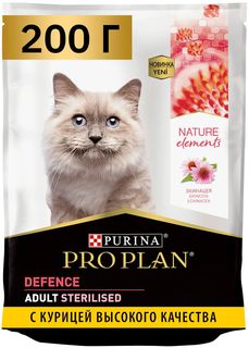 Сухой корм для кошек Purina Pro Plan Nature Elements, для стерилизованных, курица, 200 г