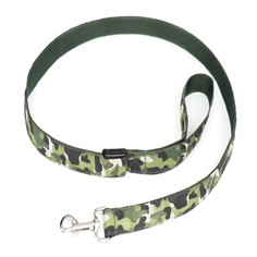 Поводок для собак Пижон с подсветкой Милитари, зеленый, текстиль, 120 х 2,5 см