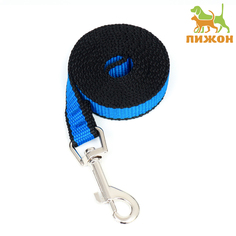 Поводок для собак Пижон, синий, полиэстер, металл, 1,2 м х 1,5 см