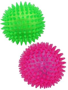 Игрушка для животных COSY Мяч игольчатый, с пищалкой, красный, зеленый, TPR, 10 см, 2 шт