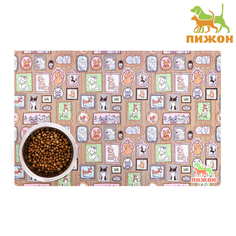Коврик под миску для кошек и собак Пижон Портреты, ПВХ, разноцветный, 43х28 см