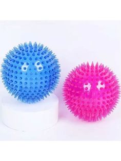 Игрушка для животных COSY Мяч игольчатый, с пищалкой, синий+красный, TPR, 10 см 2 шт