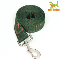 Поводок для собак Пижон, зеленый, полиэстер, 2 м х 3 см