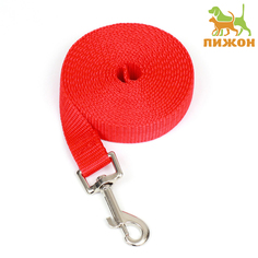 Поводок для собак Пижон, красный, полиэстер, 3 м х 2 см