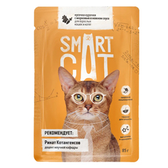 Влажный корм для кошек и котят Smart Cat курочка, 25шт по 85г