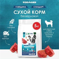 Сухой корм для собак Forward беззерновой, с говядиной, 5 кг