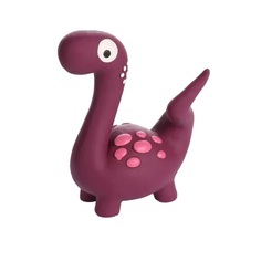 Игрушка для собак Flamingo Puga Динозавр, с пищалкой, фиолетовый, латекс, 6,5х12,5х15 см