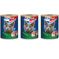 Консервы для кошек MonAmi Delicious, индейка, 3шт по 350г
