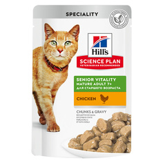 Влажный корм для кошек Hills с курицей, для пожилых, 24шт по 85г No Brand