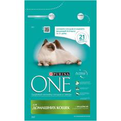 Сухой корм для кошек Purina One, для домашних, индейка, 3кг No Brand