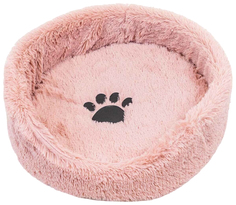 Лежак для животных Zoo-M LISA, круглый, с подушкой, пыльная роза, 60х60х18 см
