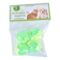 Игрушка для кошек Yongsheng шарики желто-зеленые, набор, 3,5см