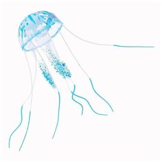 Декорация для аквариума AQUA DELLA Цветная медуза, голубая, 5,5х5,5х16см